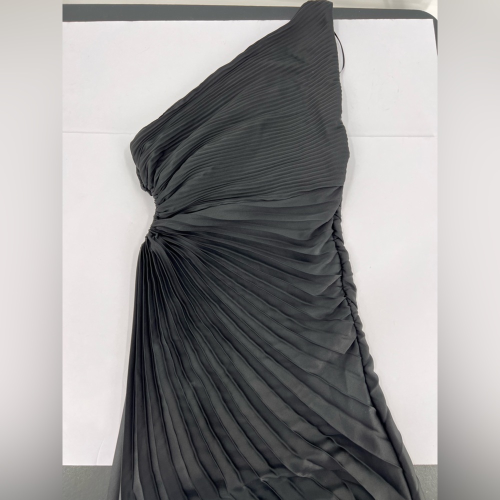 MANGO One-Shoulder Side Cutout Pleated Midi Dress size 6 - Picture 6 of 10